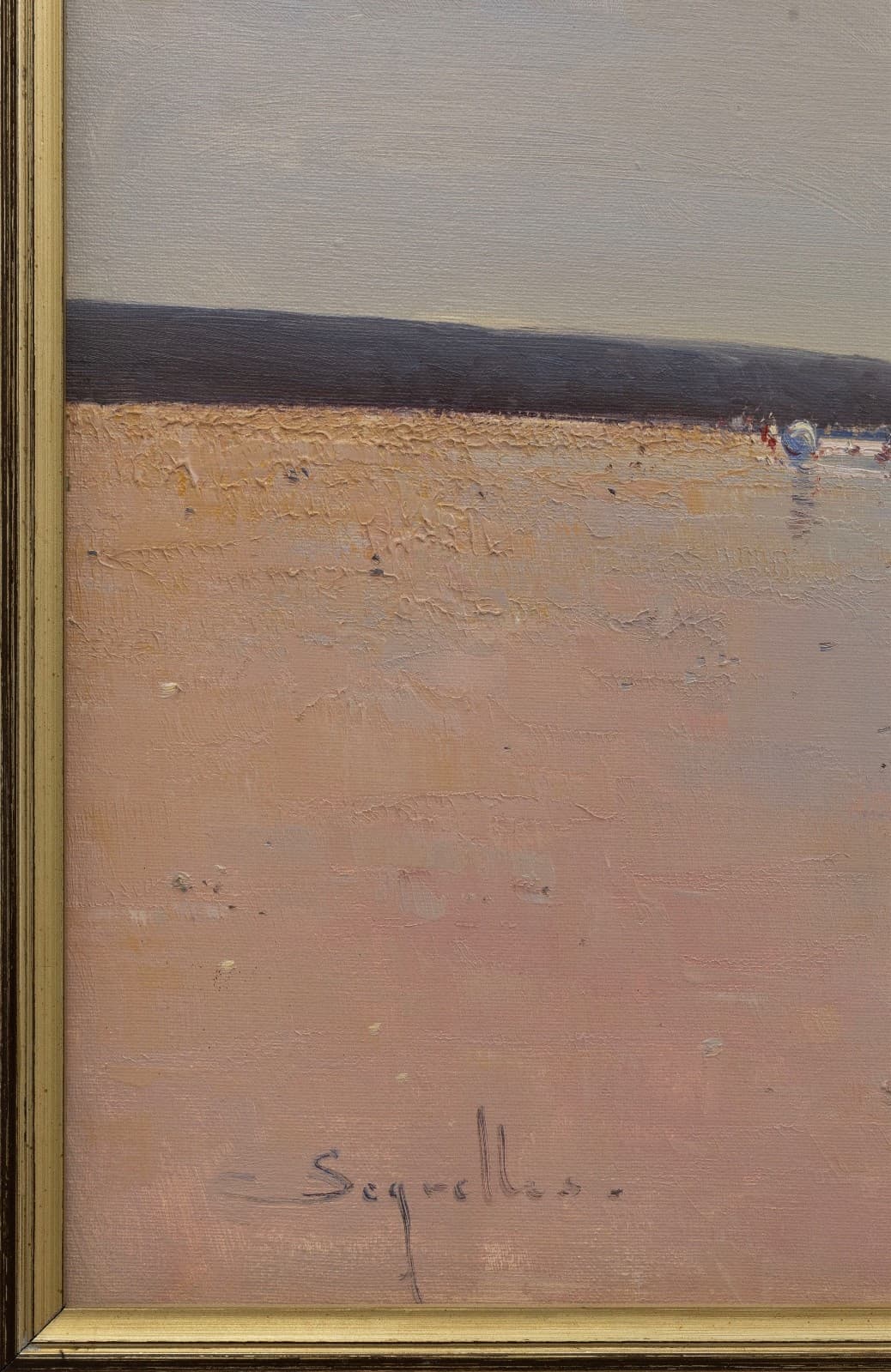 Jorge Segrelles Beach II Signed Oil On Canvas Contemporary Impressionism Framed - Thumbnail 3