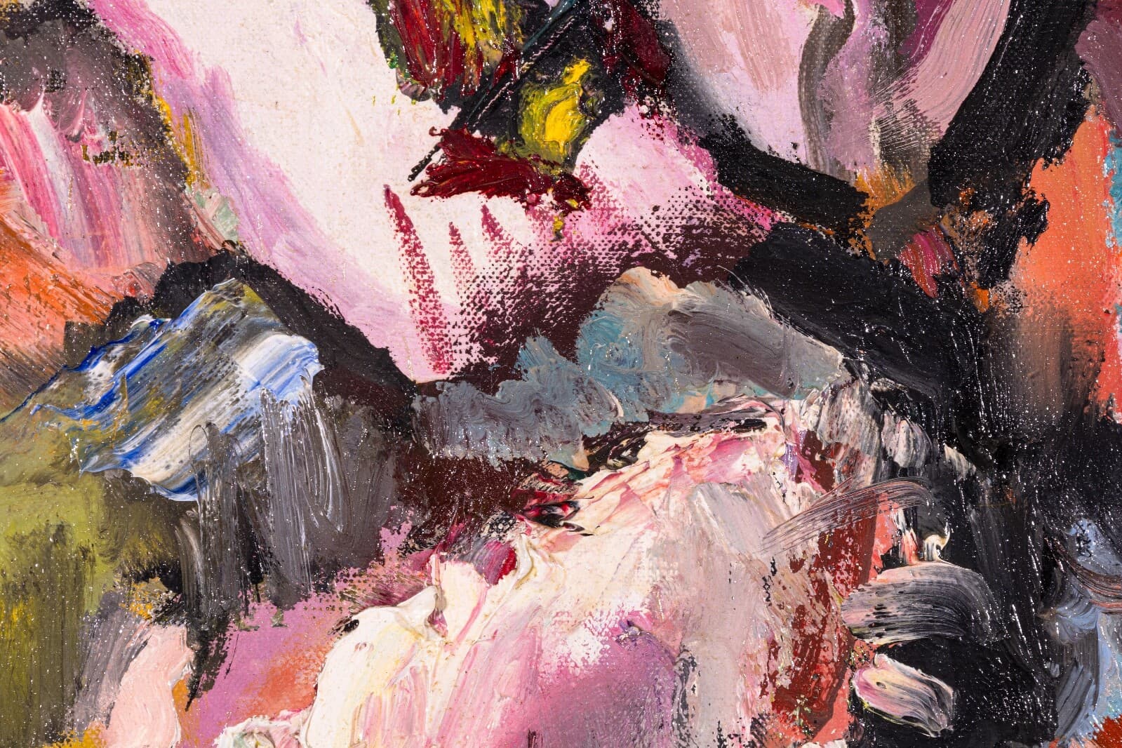 Philip Evergood Orchids in my Studio Signed Modern Expressive Oil Painting - Thumbnail 9
