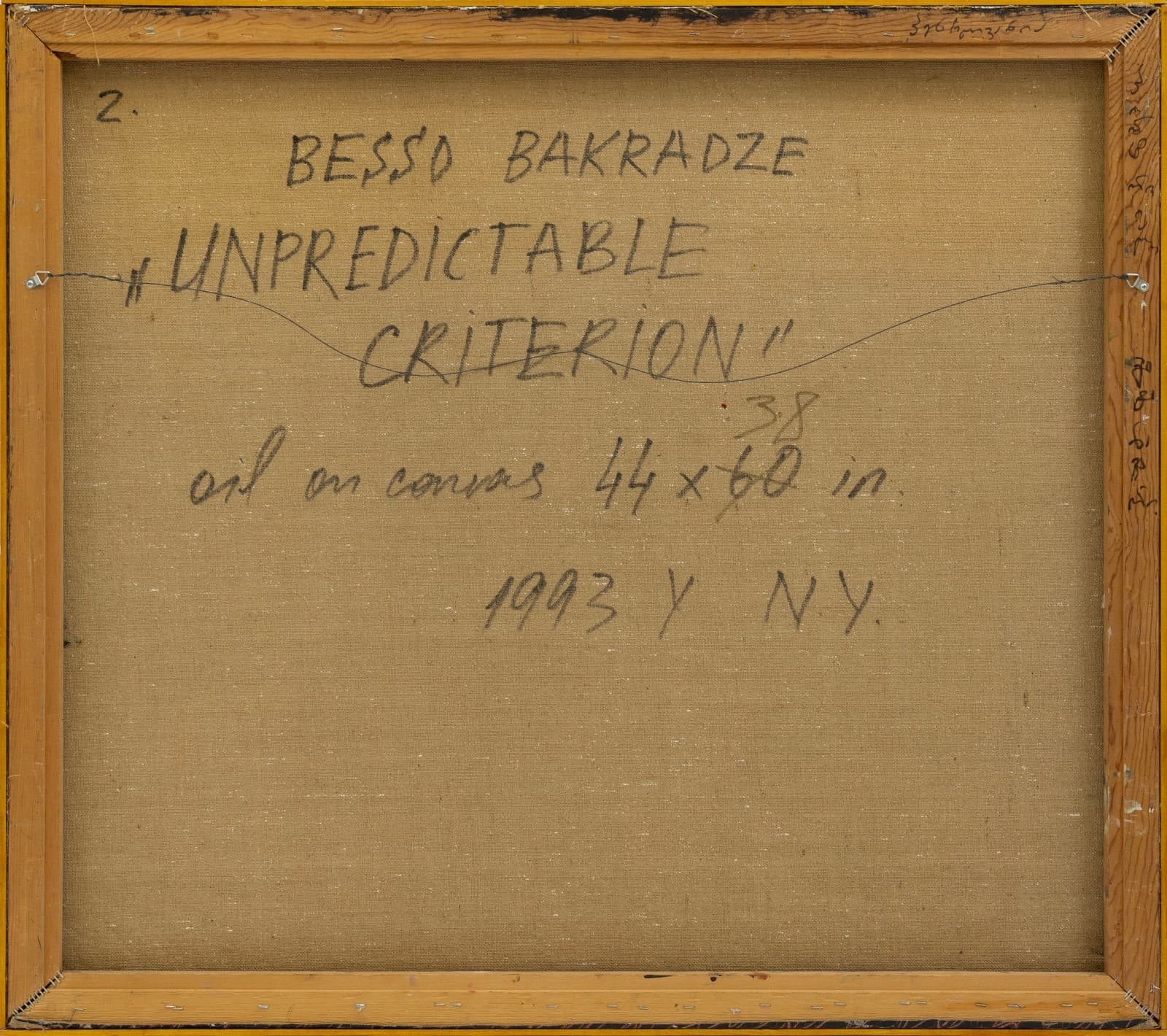 Besso Bakradze Unpredictable Criterion 1993 Signed Abstract Oil Painting Canvas - Thumbnail 7