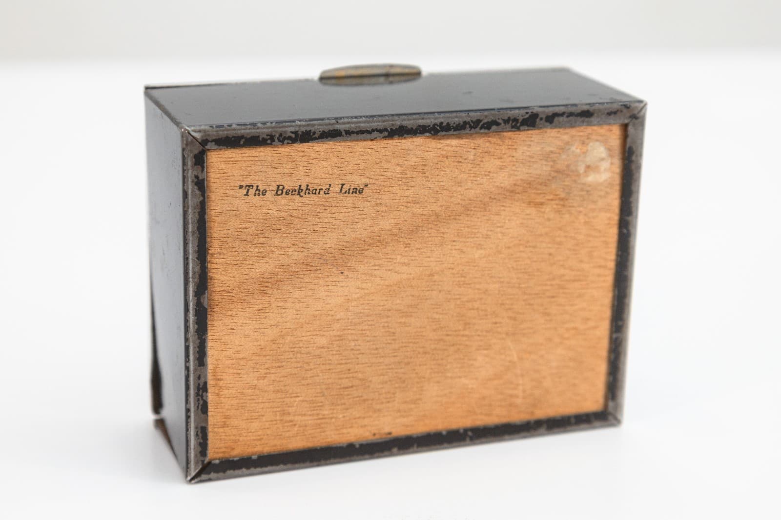 The Beckhard Line - Art Deco Black Wooden Box with Chrome Modern Inlay Design, c - Thumbnail 4