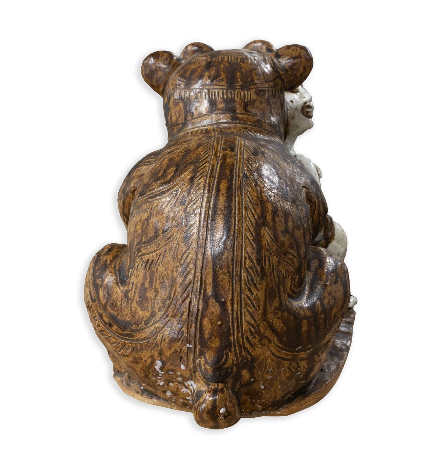 Antique Asian Ceramic - Male Figure with Dragon, c. 20th Century Collectables - Thumbnail 3