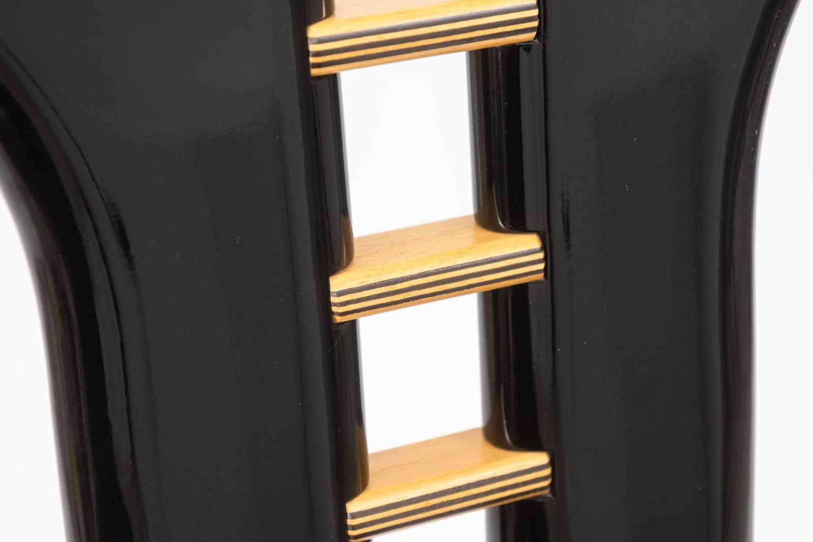 Pierre Cardin Italian Contemporary Modern Black Lacquer and Leather Side Chair - Thumbnail 7