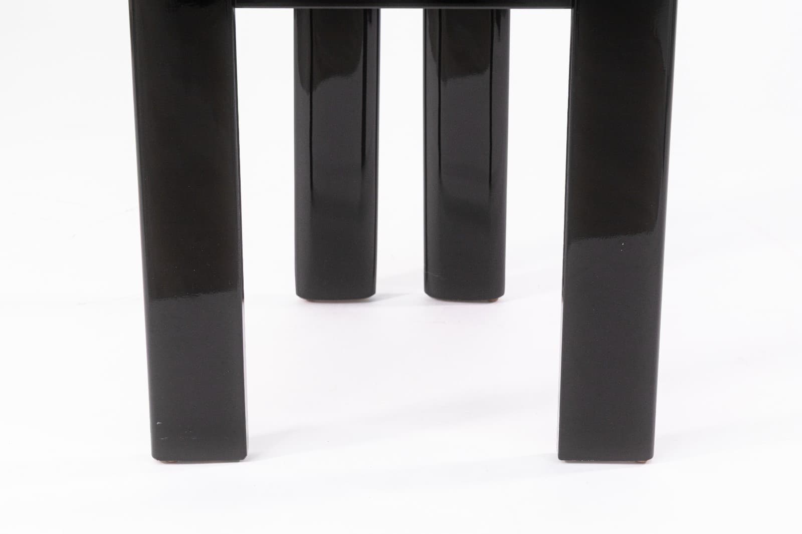 Pierre Cardin Italian Contemporary Modern Black Lacquer and Leather Side Chair - Thumbnail 9