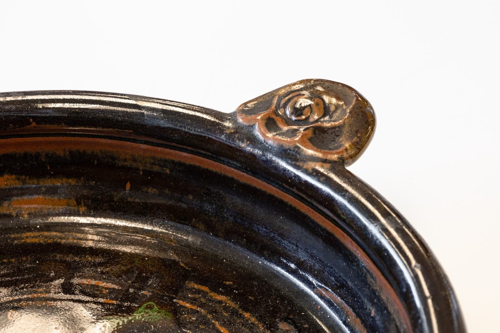 John Glick Signed Platter V Modernist Stoneware Glazed Ceramic Plum Tree Pottery - Thumbnail 3