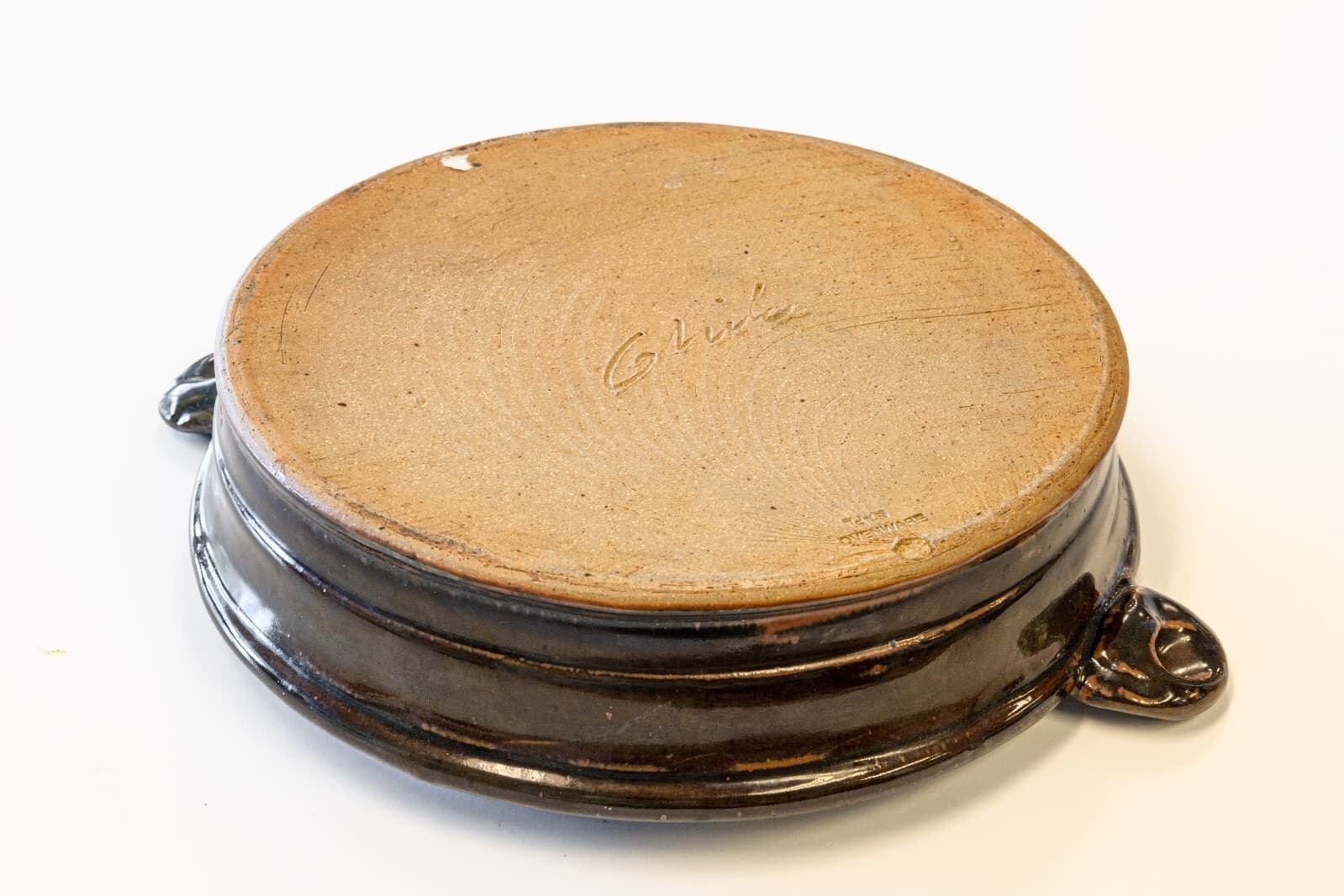 John Glick Signed Platter V Modernist Stoneware Glazed Ceramic Plum Tree Pottery - Thumbnail 2