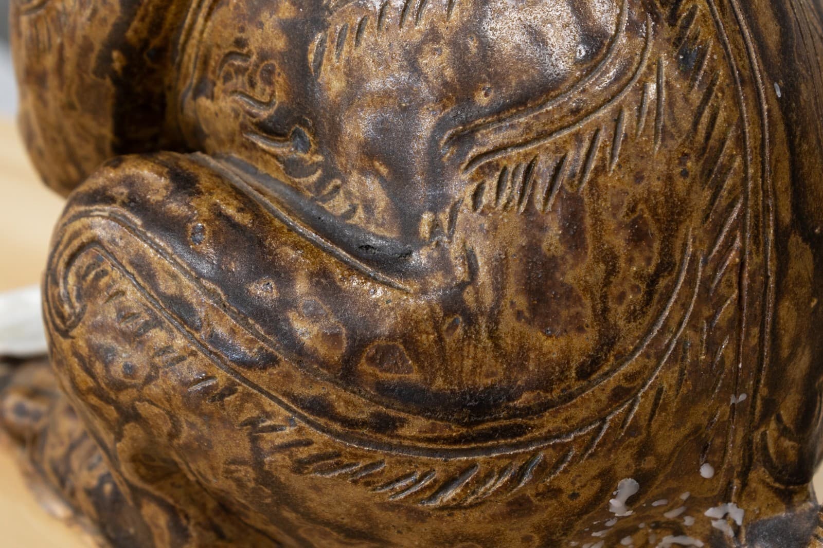 Antique Asian Ceramic - Male Figure with Dragon, c. 20th Century Collectables - Thumbnail 8