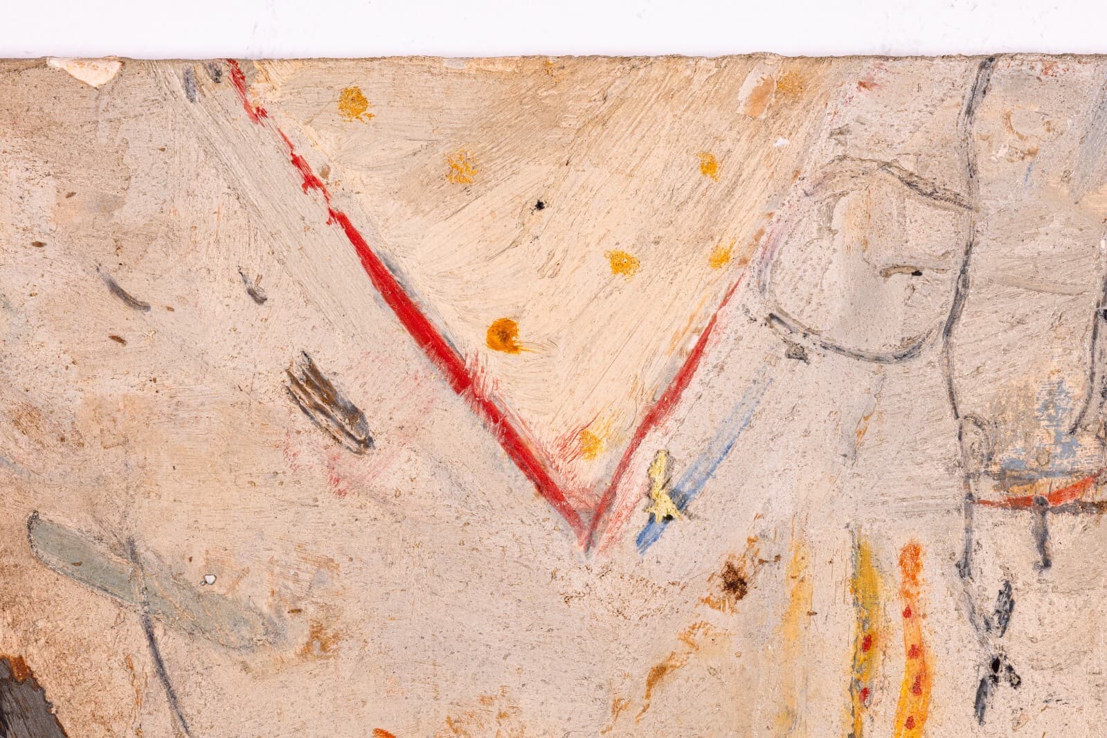 Brenda Goodman War Series Postmodern Abstract Oil Painting on Board 1971 Vintage - Thumbnail 2