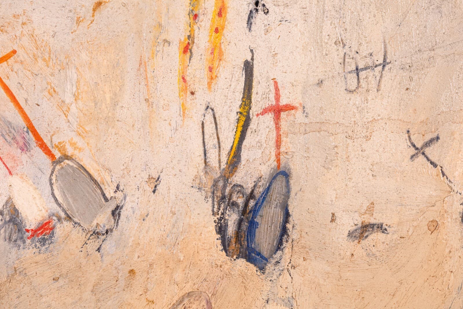 Brenda Goodman War Series Postmodern Abstract Oil Painting on Board 1971 Vintage - Thumbnail 6