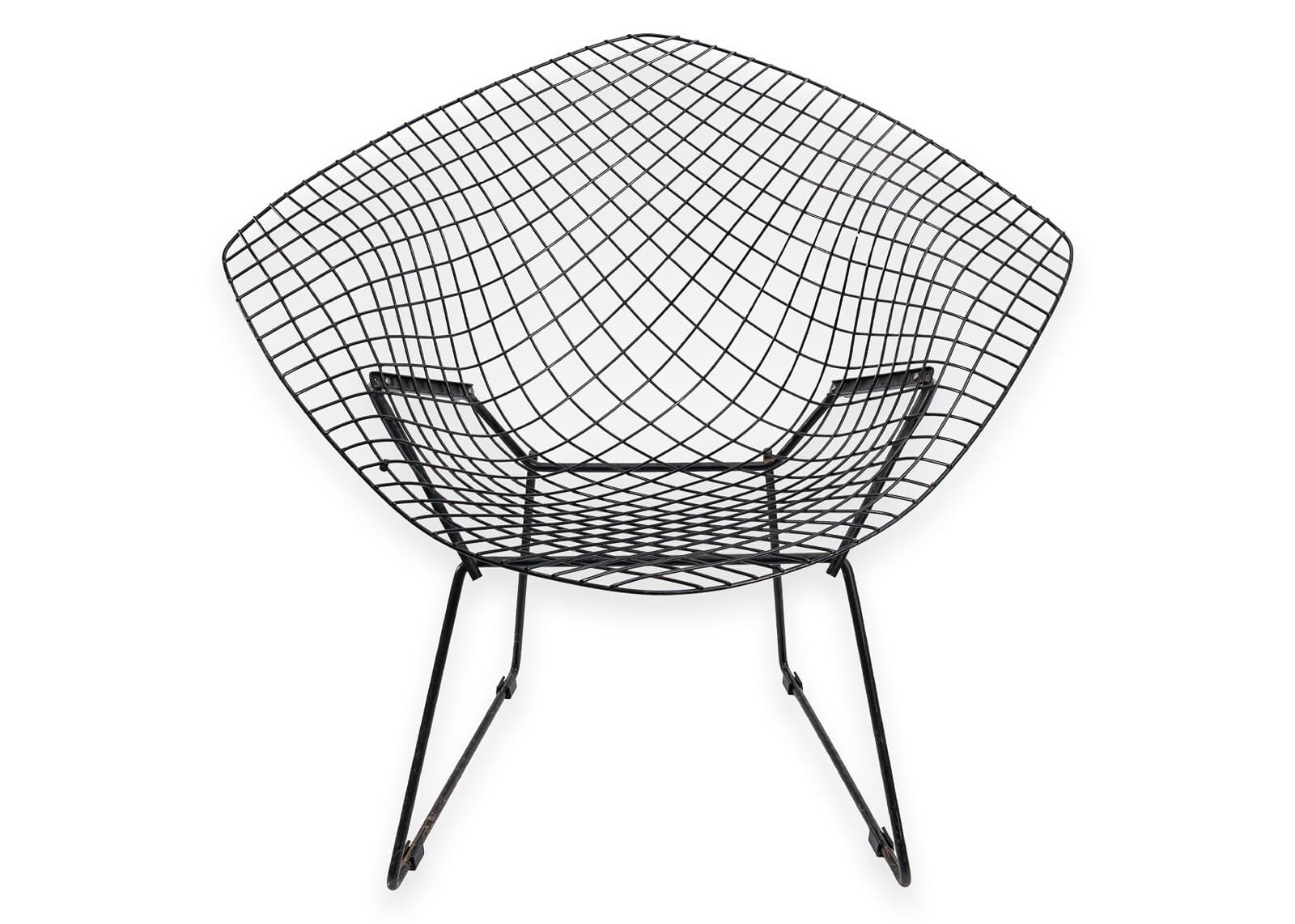 Harry Bertoia for Knoll Diamond Black Wireframe Accent Chair Mid Century Modern
