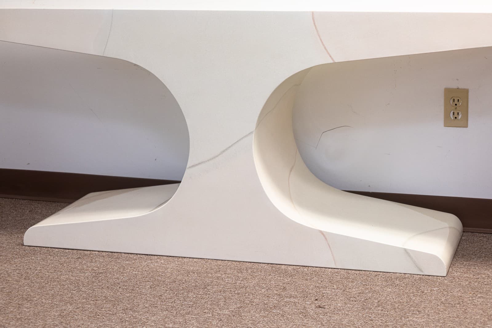Vintage 1970s Style White Laminate Console Table and Matching Diamond Mirror - Thumbnail 6