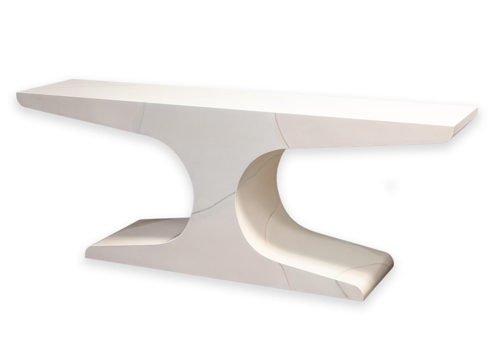 Vintage 1970s Style White Laminate Console Table and Matching Diamond Mirror - Thumbnail 3