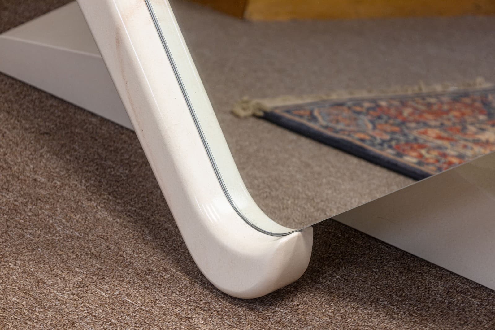 Vintage 1970s Style White Laminate Console Table and Matching Diamond Mirror - Thumbnail 9