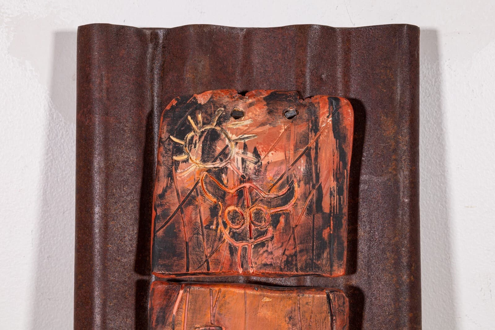 Suzanne Wallace Mears Mixed Media Ceramic and Metal Wall Sculpture - Thumbnail 3