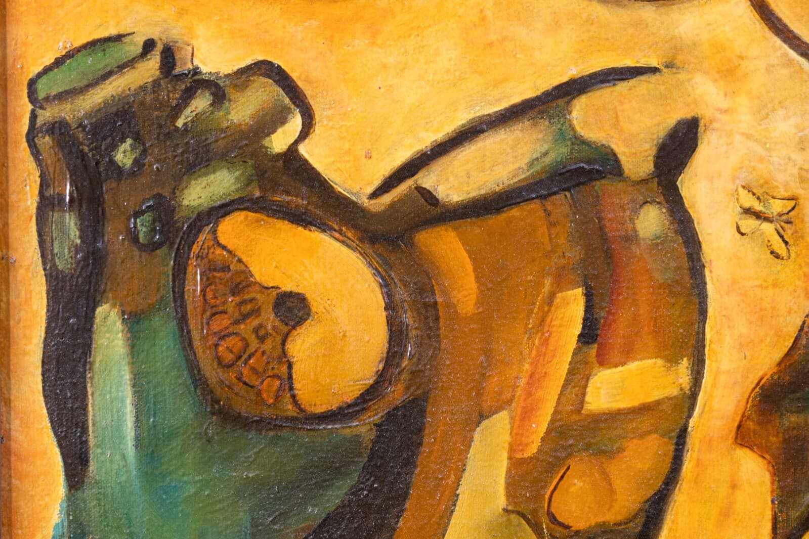Mid Century Modern Cubist Surreal Abstract Oil Painting on Canvas Signed - Thumbnail 7