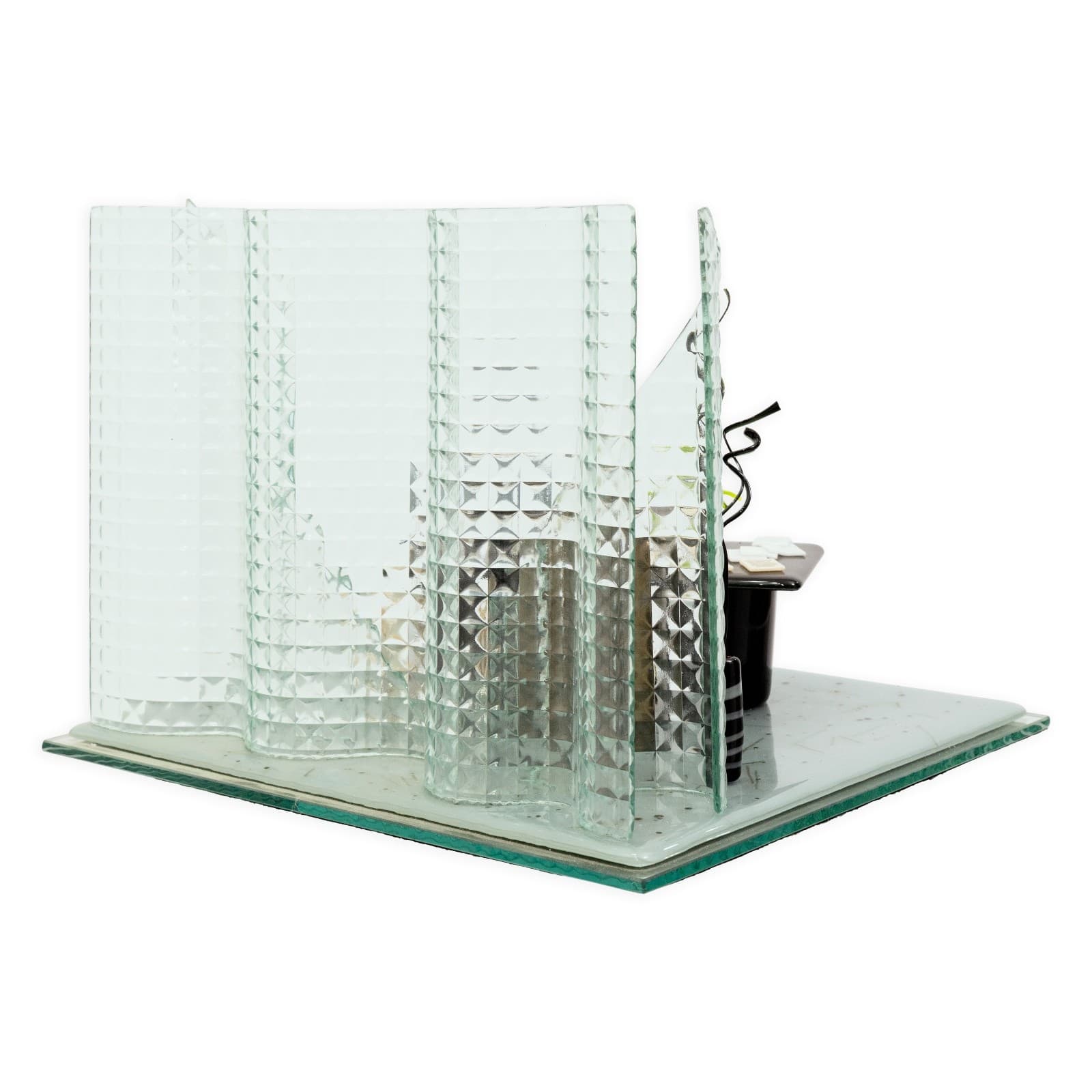 Emily Brock Postmodern Office Signed 1997 Fused Art Glass Table Sculpture - Thumbnail 4