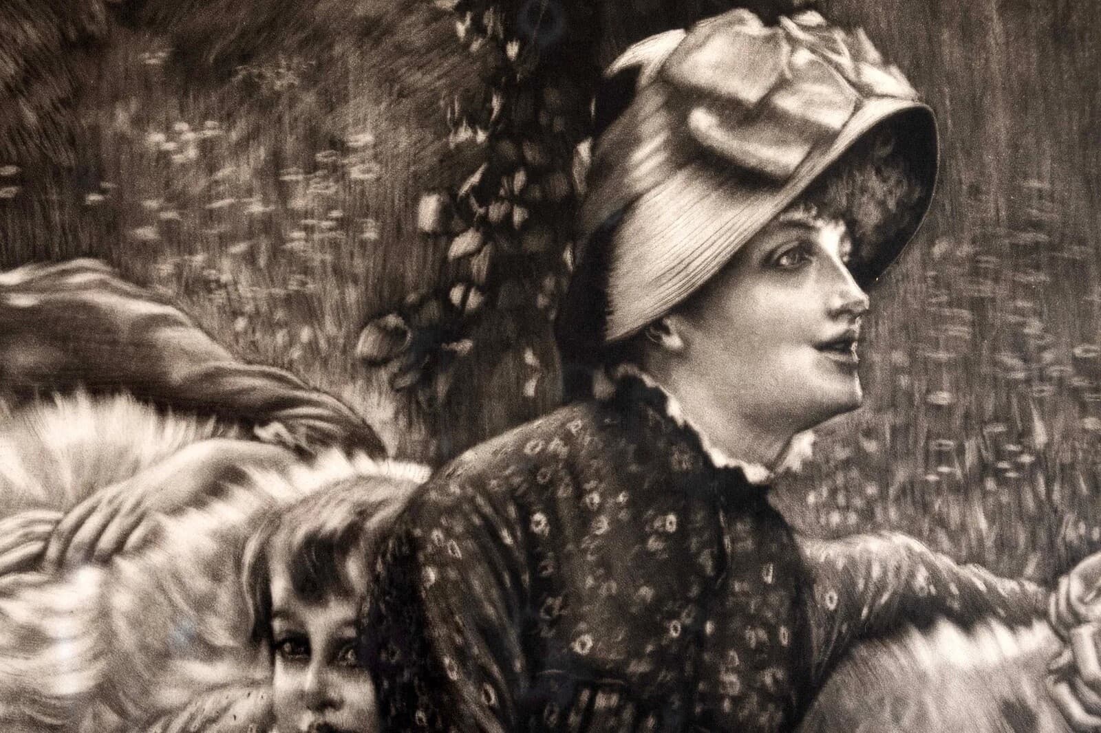 James Tissot Le Banc de Jardin Mezzotint Etching on Paper Beraldi 66 Edition - Thumbnail 8