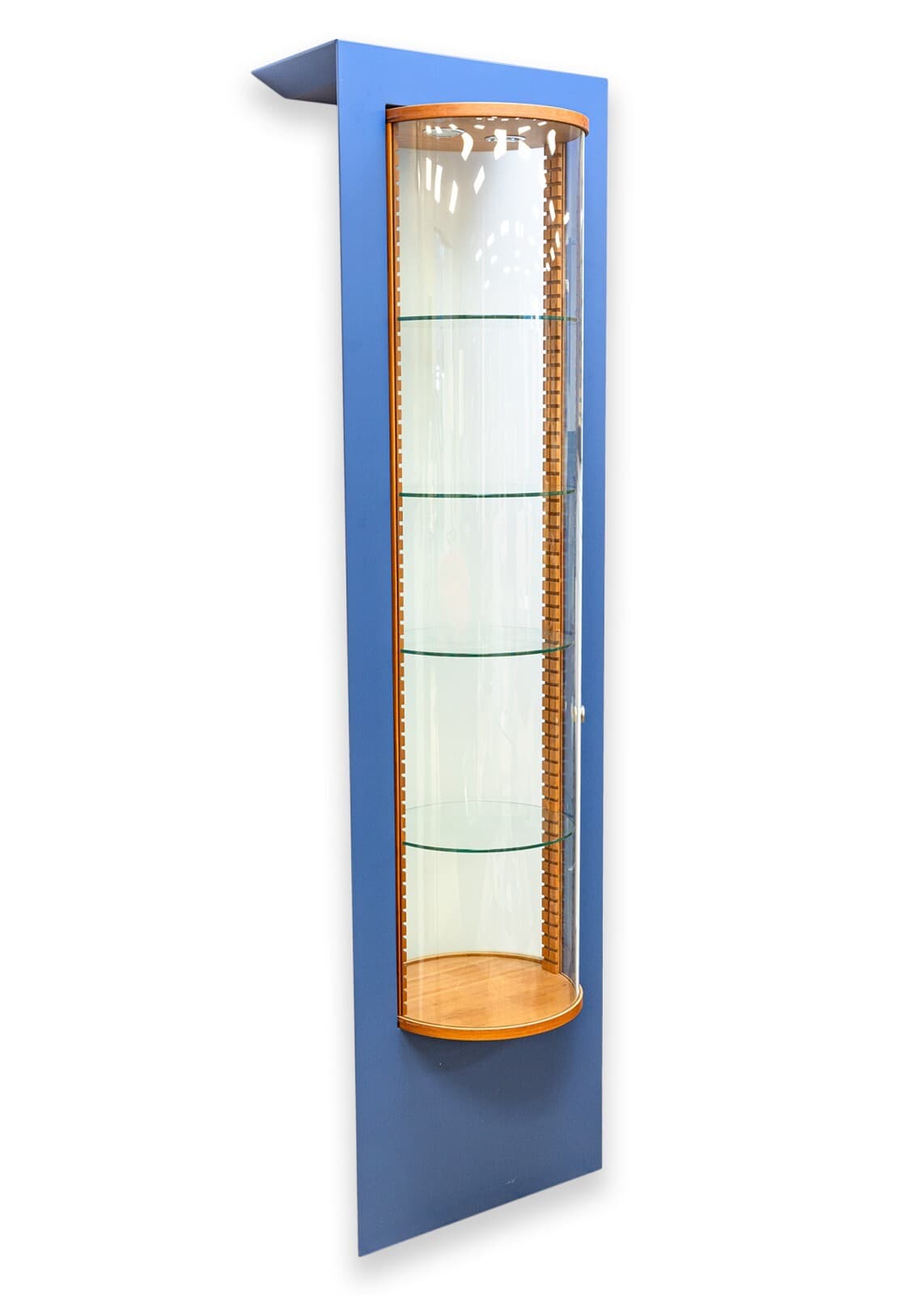 Christian Robert Contemporary Italian Illuminated Round Glass Shelving Wall Unit - Thumbnail 2
