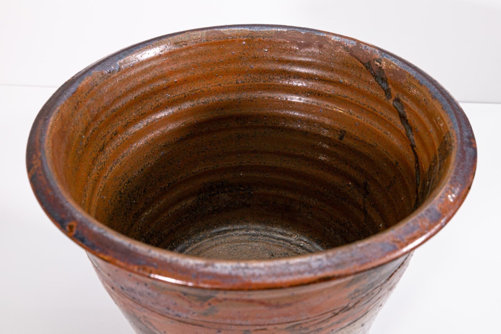John Glick Modernist Stoneware Glazed Ceramic Footed Planter Plum Tree Pottery - Thumbnail 2