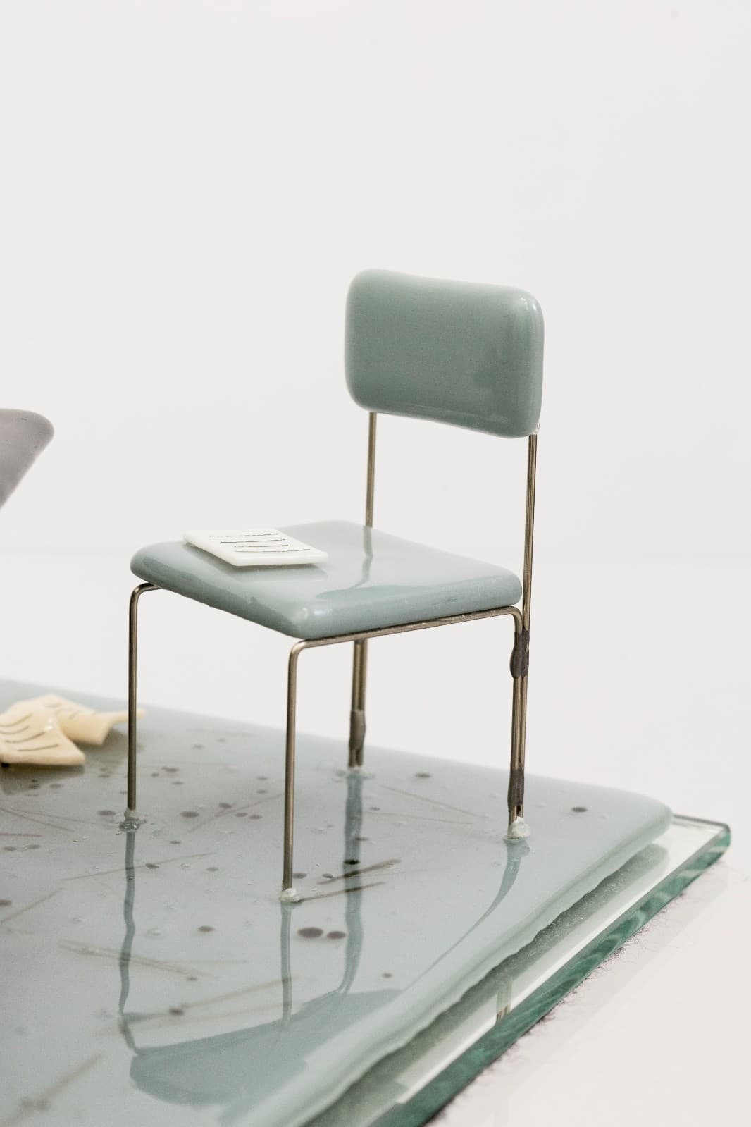 Emily Brock Postmodern Office Signed 1997 Fused Art Glass Table Sculpture - Thumbnail 7