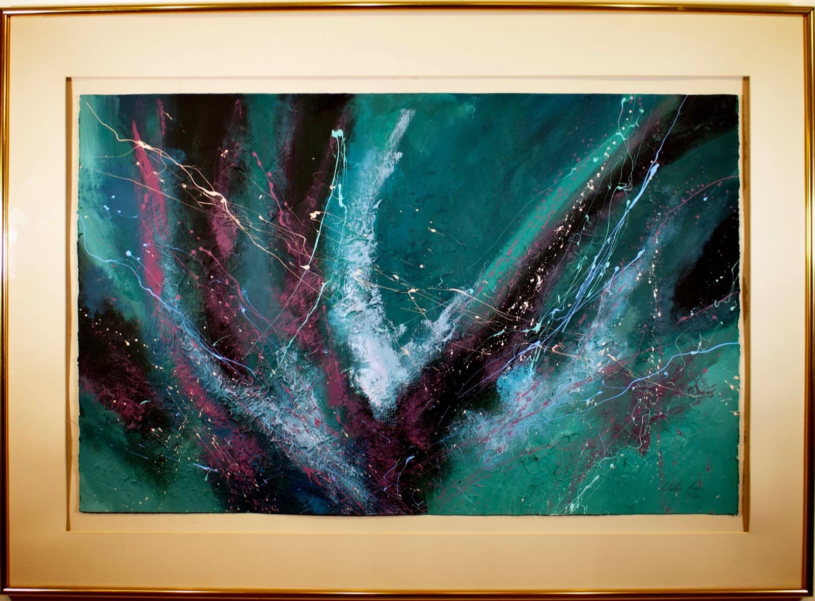 Stephen Kaye Signed Abstract Expressionism Contemporary Silkscreen 172/350 Frame - Thumbnail 2