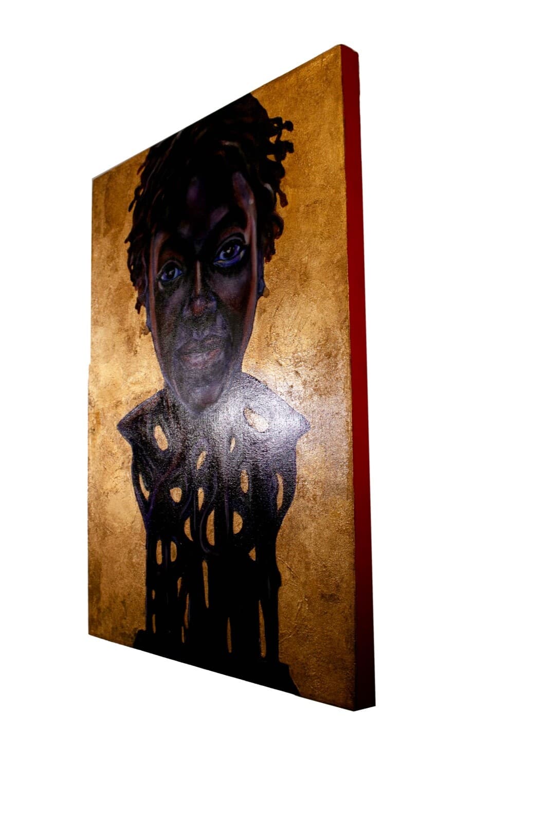 Christopher Adam Williams Lift Every Voice Diptych Oil on Canvas w/ Cu Au Leaf - Thumbnail 5