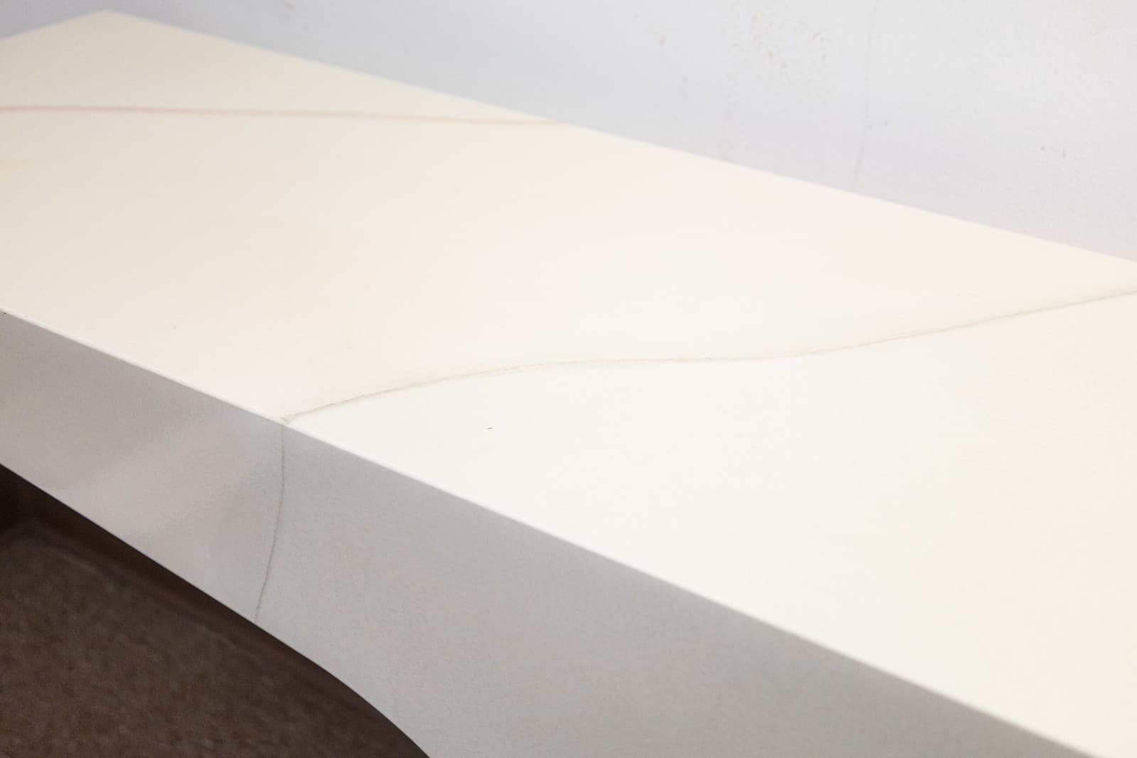 Vintage 1970s Style White Laminate Console Table and Matching Diamond Mirror - Thumbnail 5