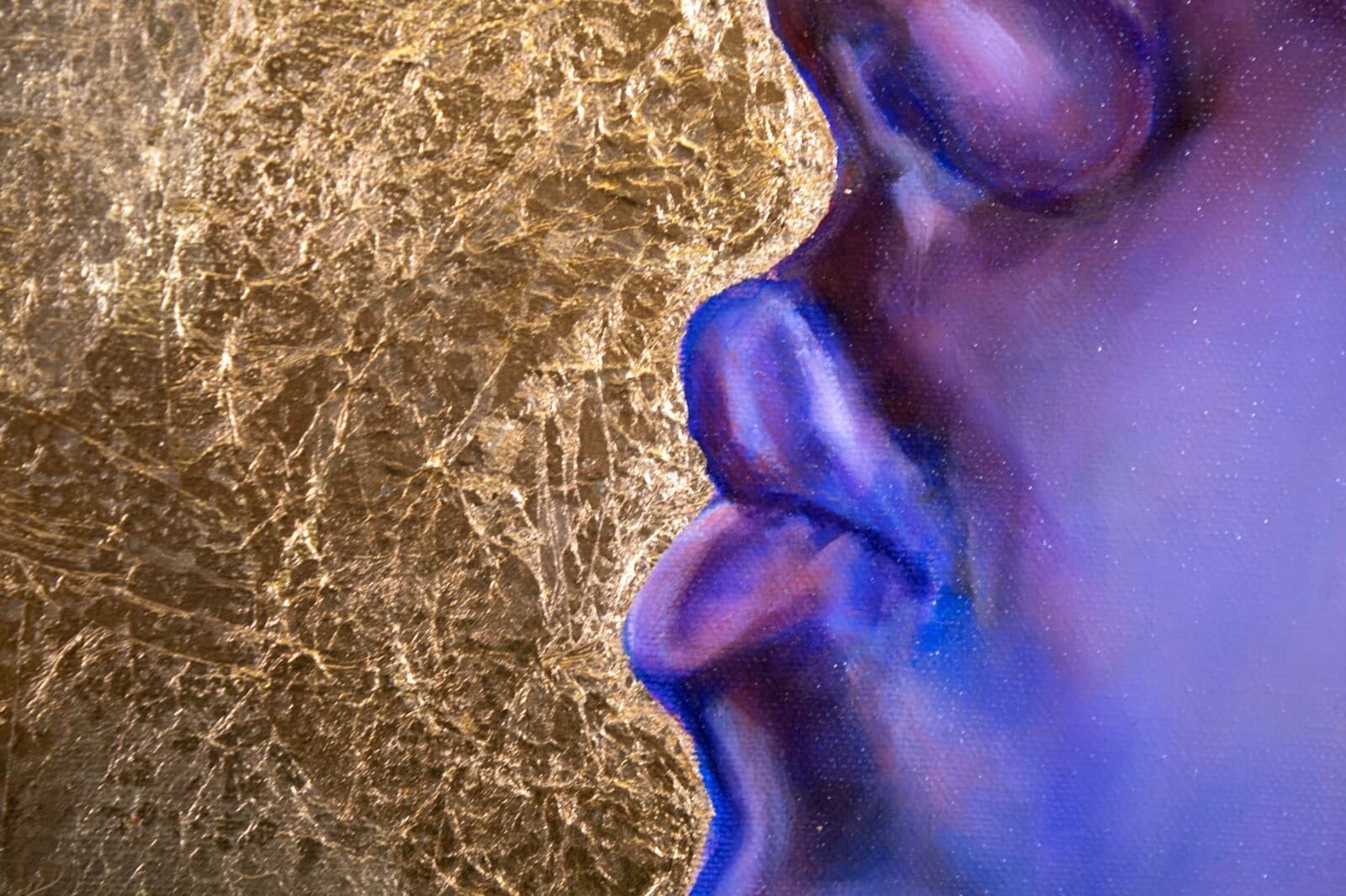 Christopher Adam Williams Lift Every Voice Diptych Oil on Canvas w/ Cu Au Leaf - Thumbnail 6