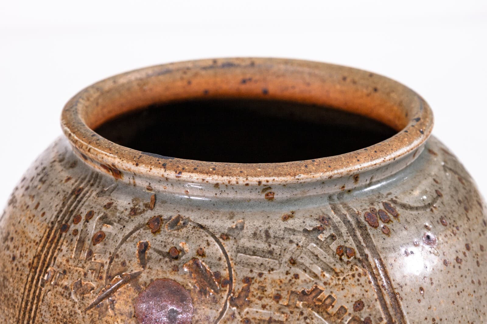 John Glick Modernist Stoneware Glazed Ceramic Planter Vessel Plum Tree Pottery - Thumbnail 2