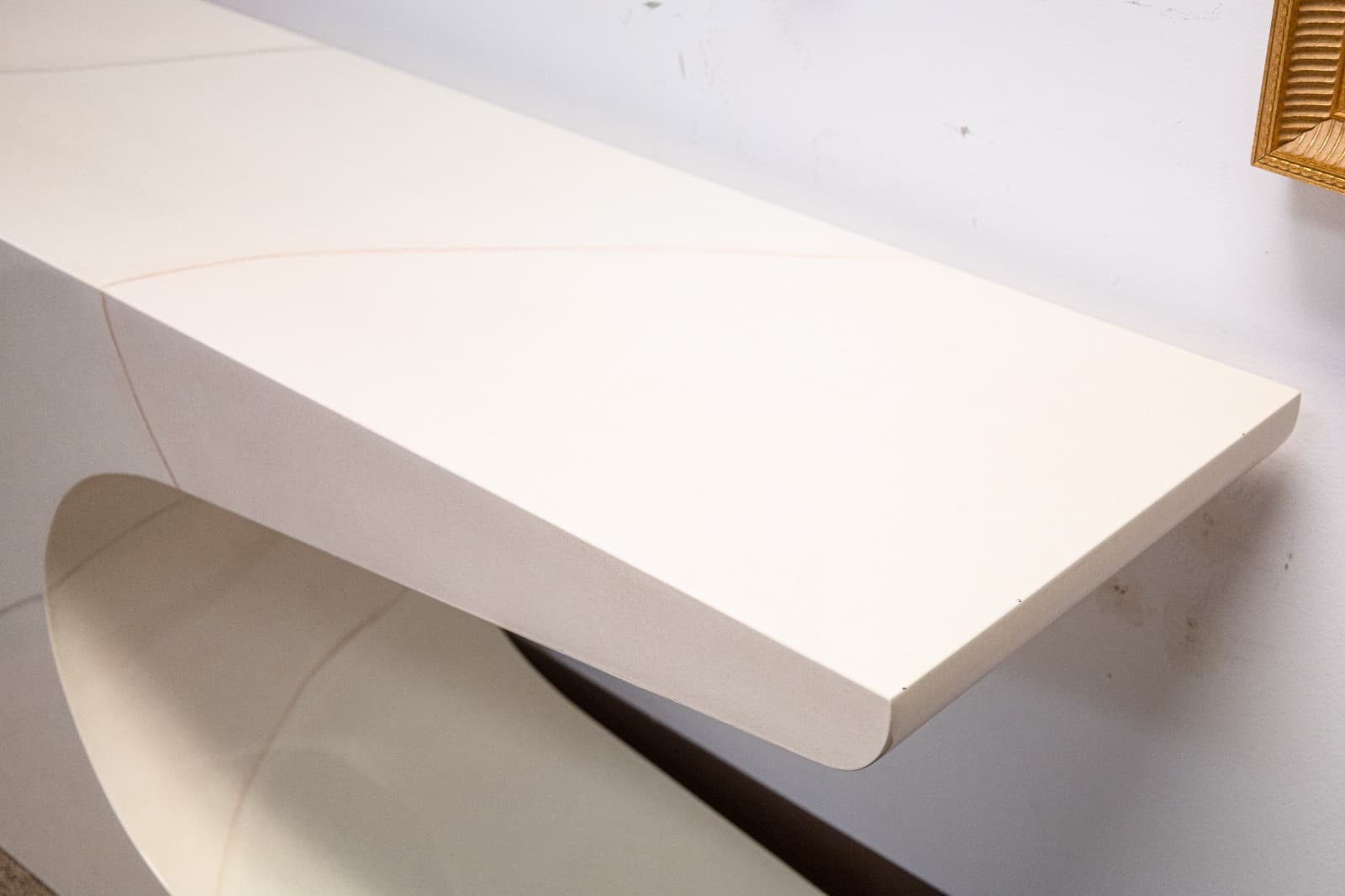 Vintage 1970s Style White Laminate Console Table and Matching Diamond Mirror - Thumbnail 4