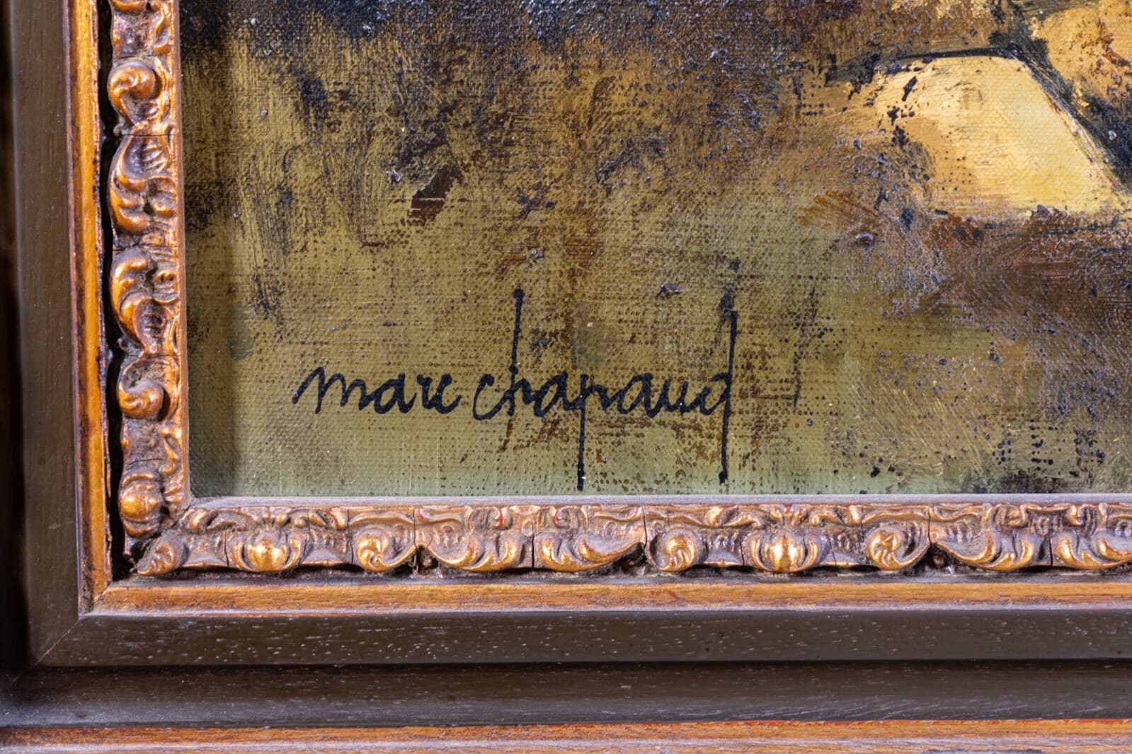 Marc Capaud Etang at Sologne Signed 1975 Oil Painting on Canvas French Landscape - Thumbnail 3