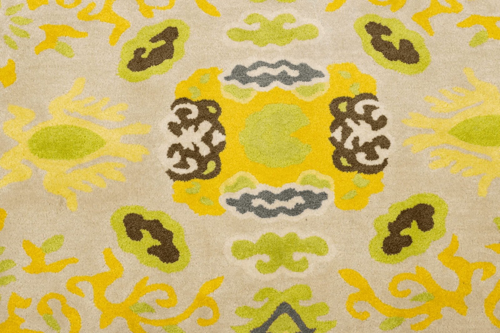 Vintage 1978 Edward Fields Forbidden City Custom Made Yellow Wool Rug - Thumbnail 3