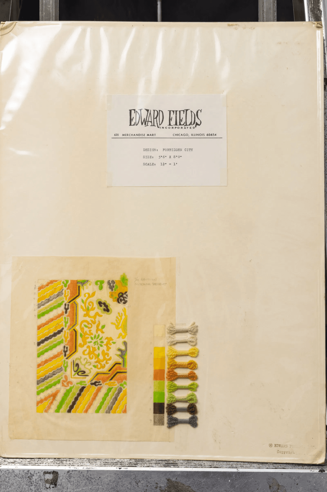 Vintage 1978 Edward Fields Forbidden City Custom Made Yellow Wool Rug - Thumbnail 5