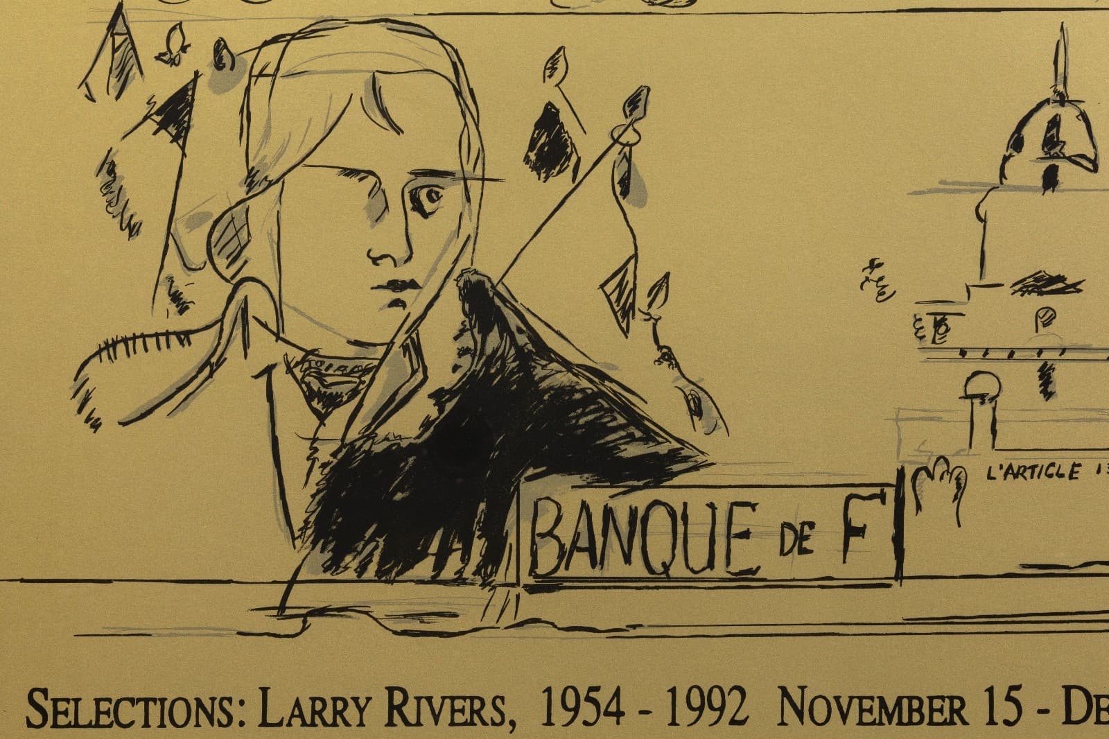 Larry Rivers Signed 1992 Exhibition Poster Figurative Expressionism 130/150 - Thumbnail 3
