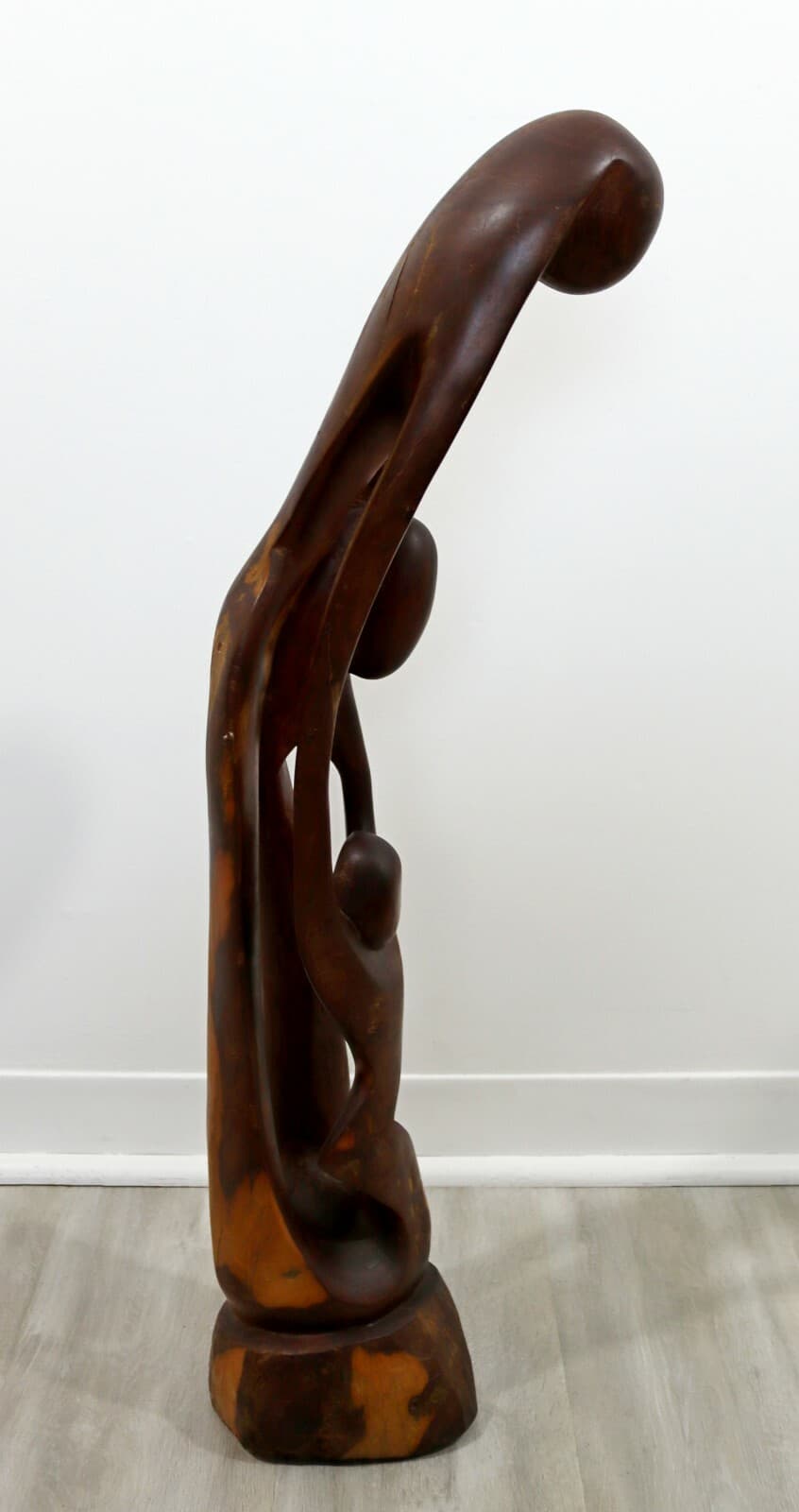 Mid Century Modern Abstract Figurative Wood Carving Floor Sculpture - Thumbnail 5