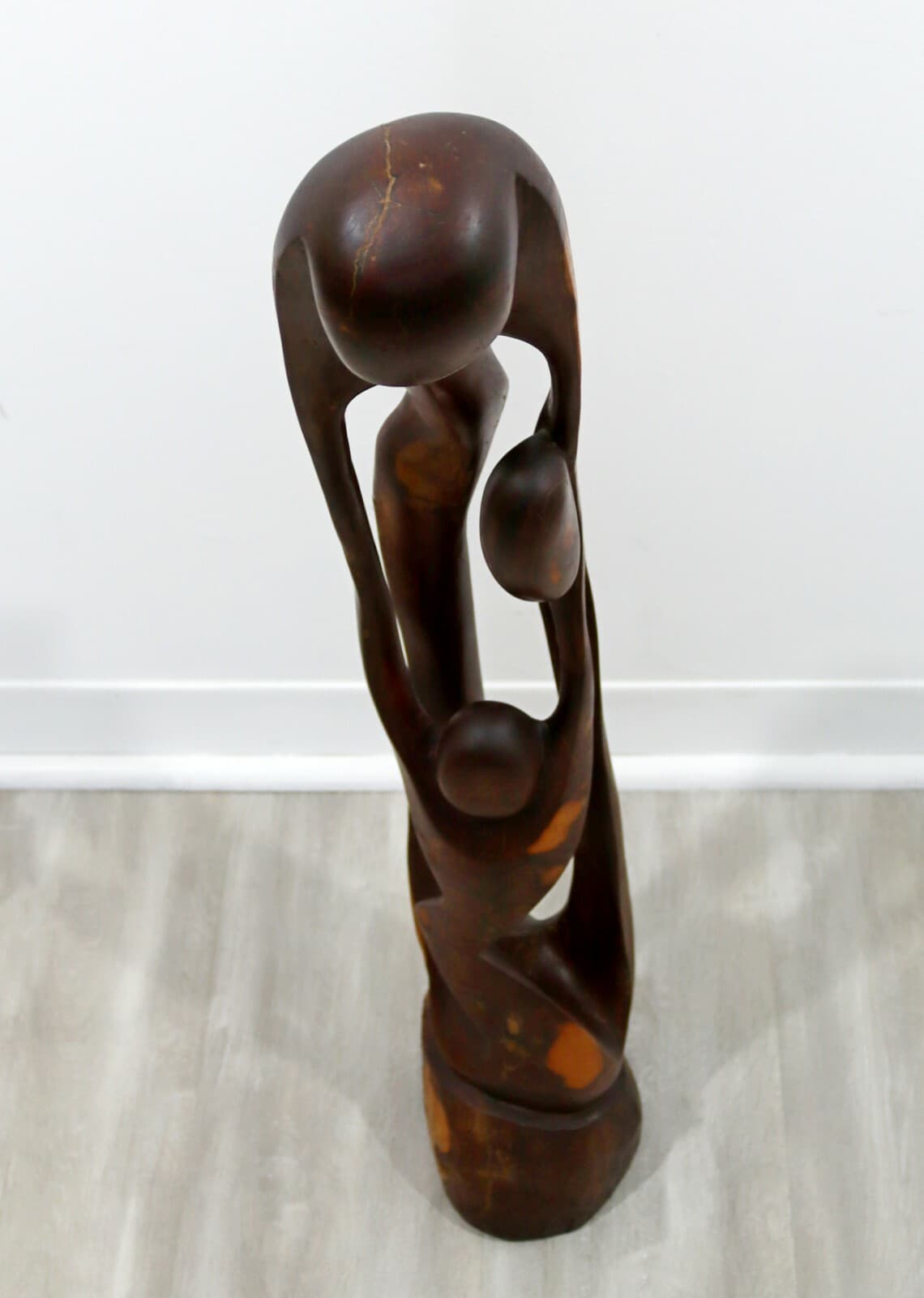 Mid Century Modern Abstract Figurative Wood Carving Floor Sculpture - Thumbnail 3