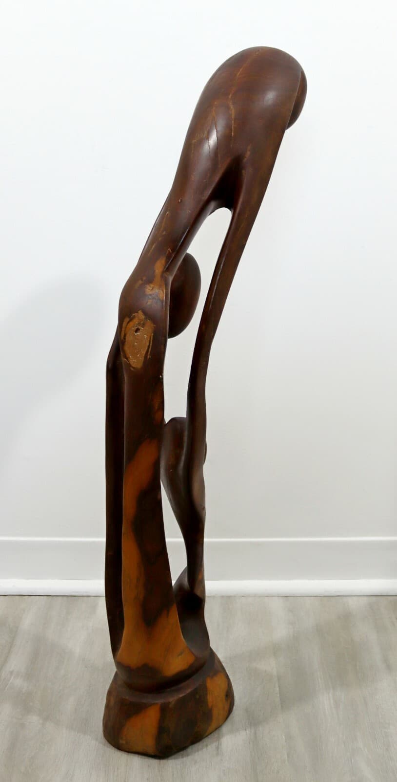 Mid Century Modern Abstract Figurative Wood Carving Floor Sculpture - Thumbnail 6