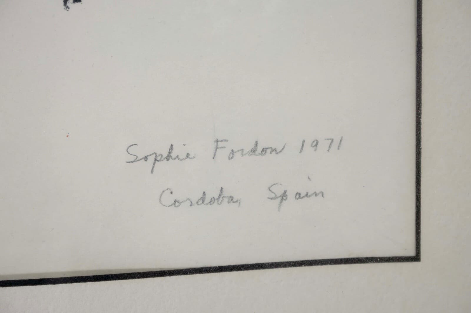 Sophie Fordon Cordoba Spain 1971 Signed Modernist Watercolor Drawing Framed - Thumbnail 8