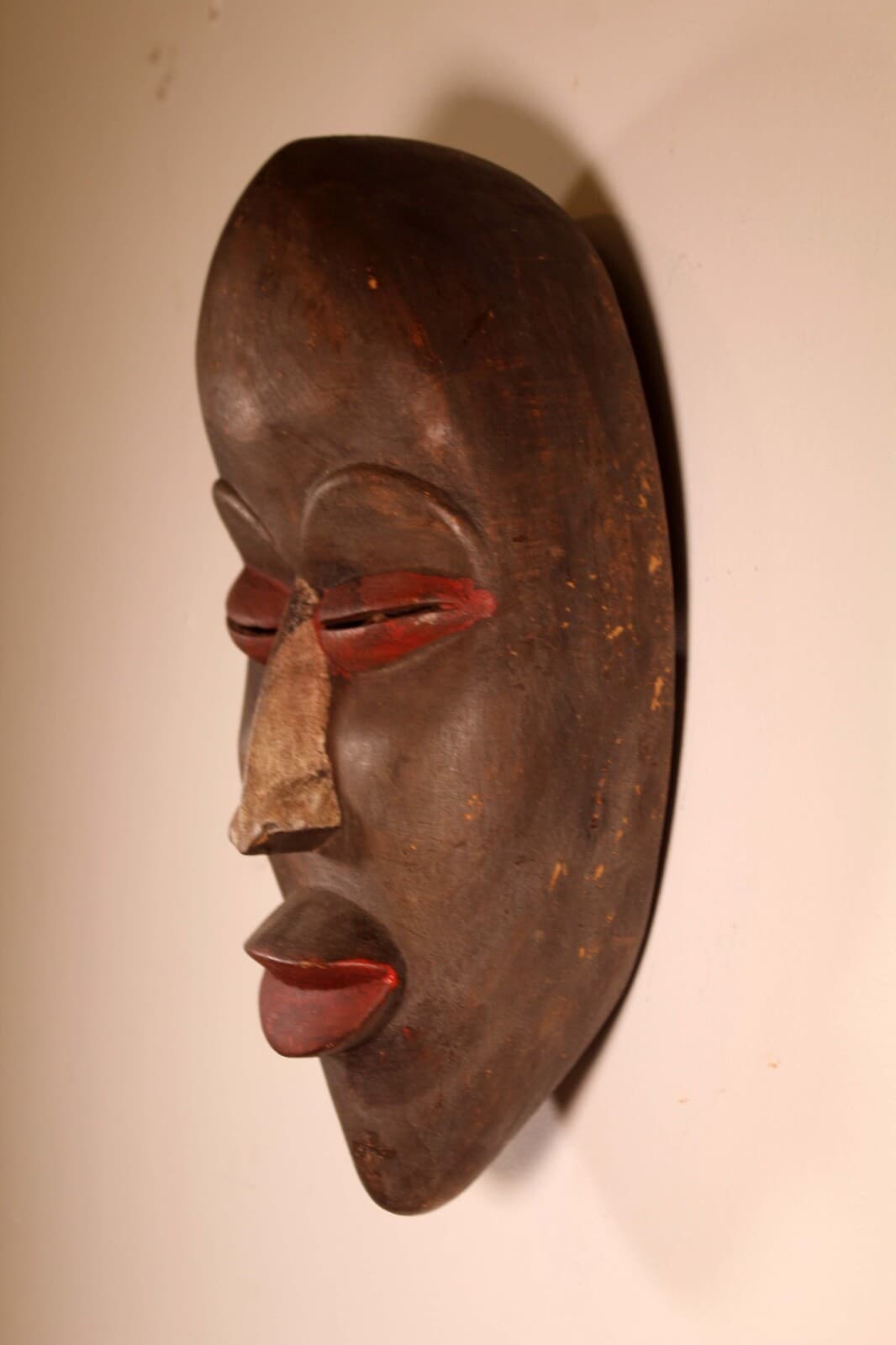 Pair of African Painted Wood Tribal Mask - Thumbnail 10