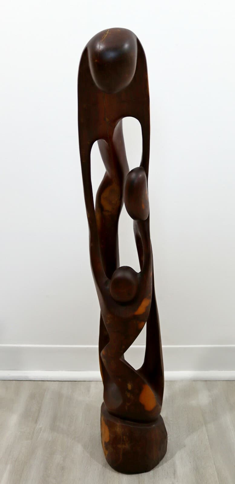 Mid Century Modern Abstract Figurative Wood Carving Floor Sculpture - Thumbnail 2