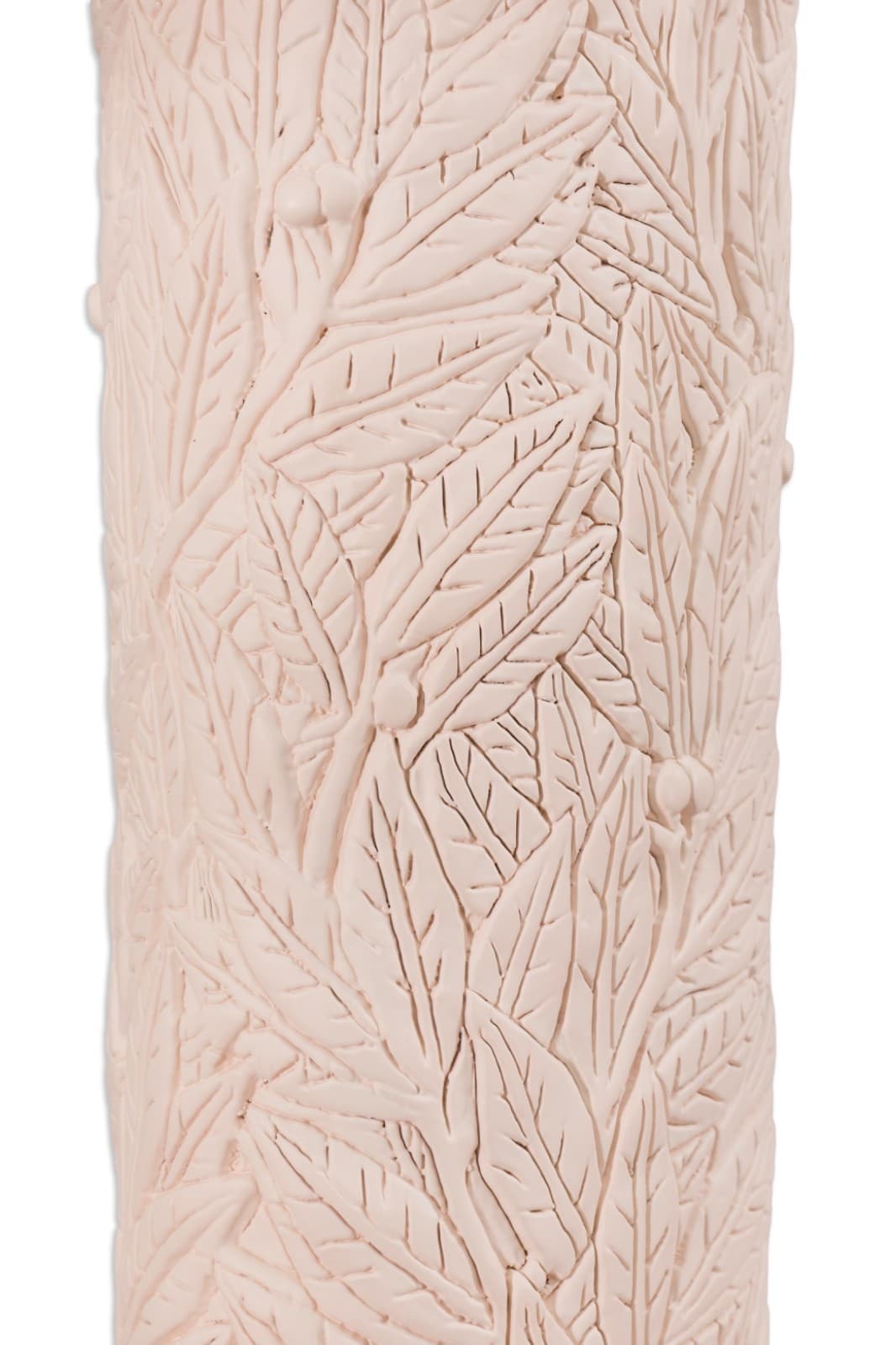Pair Of Pink Ceramic Flower And Leaf Motif Table Lamps With Vinyl Shades - Thumbnail 4
