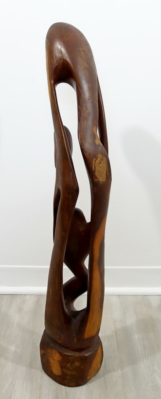 Mid Century Modern Abstract Figurative Wood Carving Floor Sculpture - Thumbnail 7