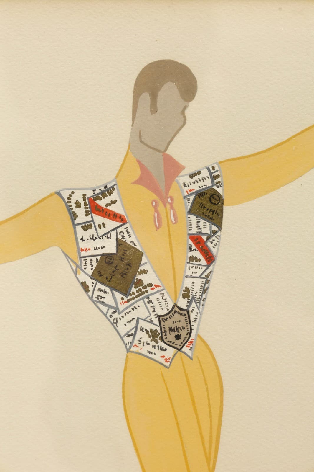 Erte (Romain de Tirtoff 1892-1990)Untitled Gouache, Signed Art Deco Illustration - Thumbnail 4