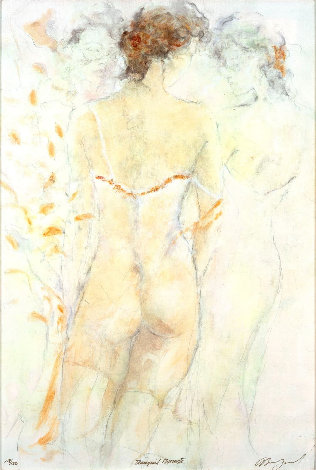 Gary Benfield Tranquil Moments Signed Embellished Serigraph on Canvas 118/150 - Thumbnail 2