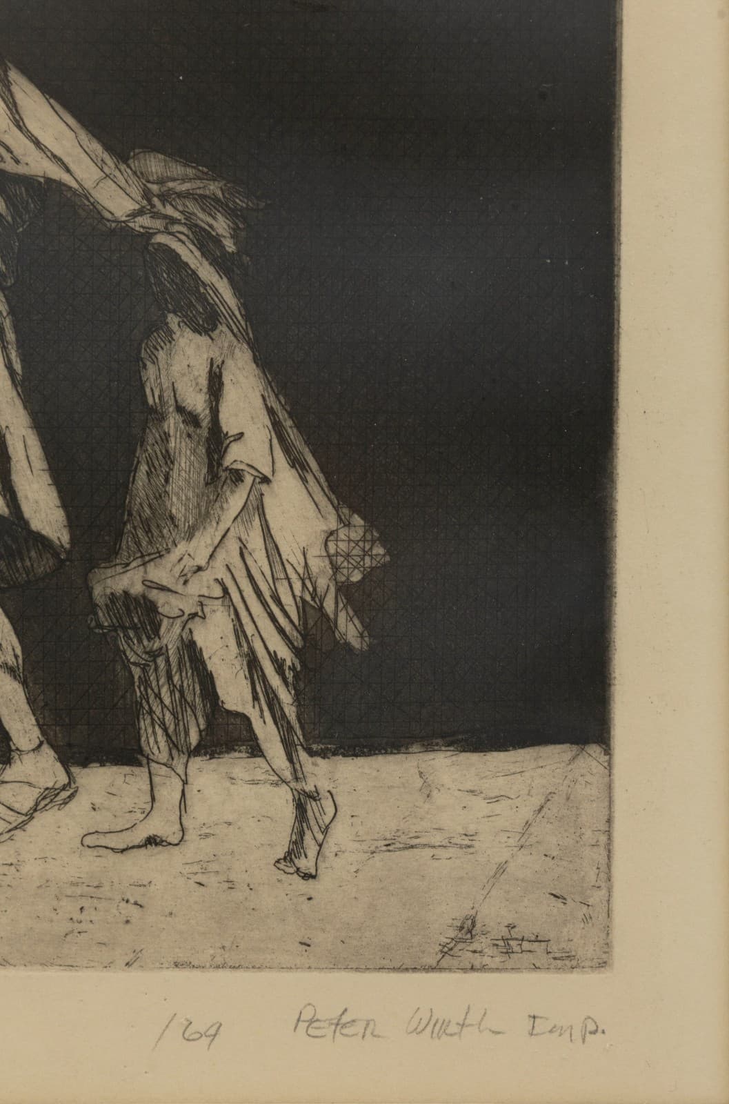 Peter Wirth Exodus 1964 Signed Aquatint Etching 3/12 Modern Figurative - Thumbnail 3