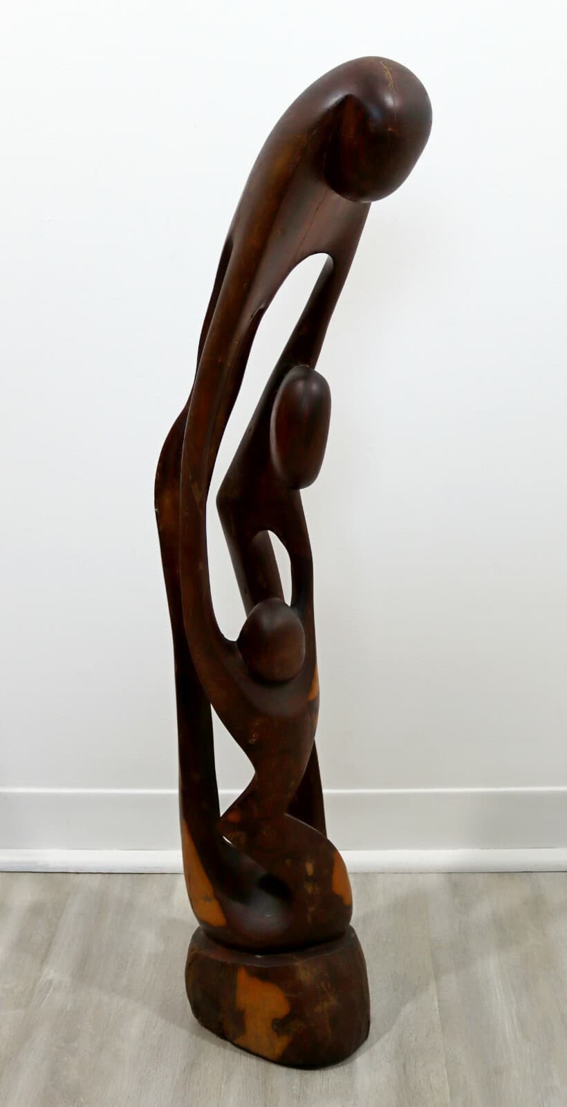 Mid Century Modern Abstract Figurative Wood Carving Floor Sculpture - Thumbnail 4