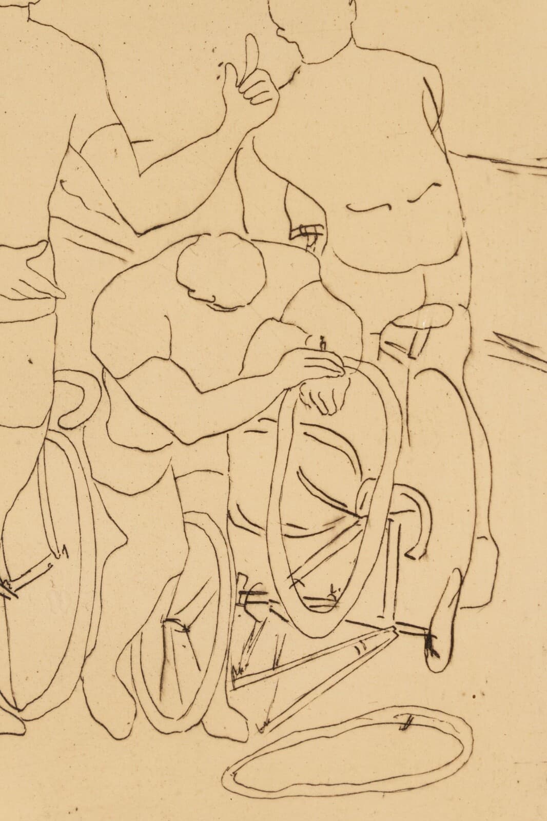 August Mosca Le Demarre Signed Modern Figurative Etching on Paper 53/110 Framed - Thumbnail 3