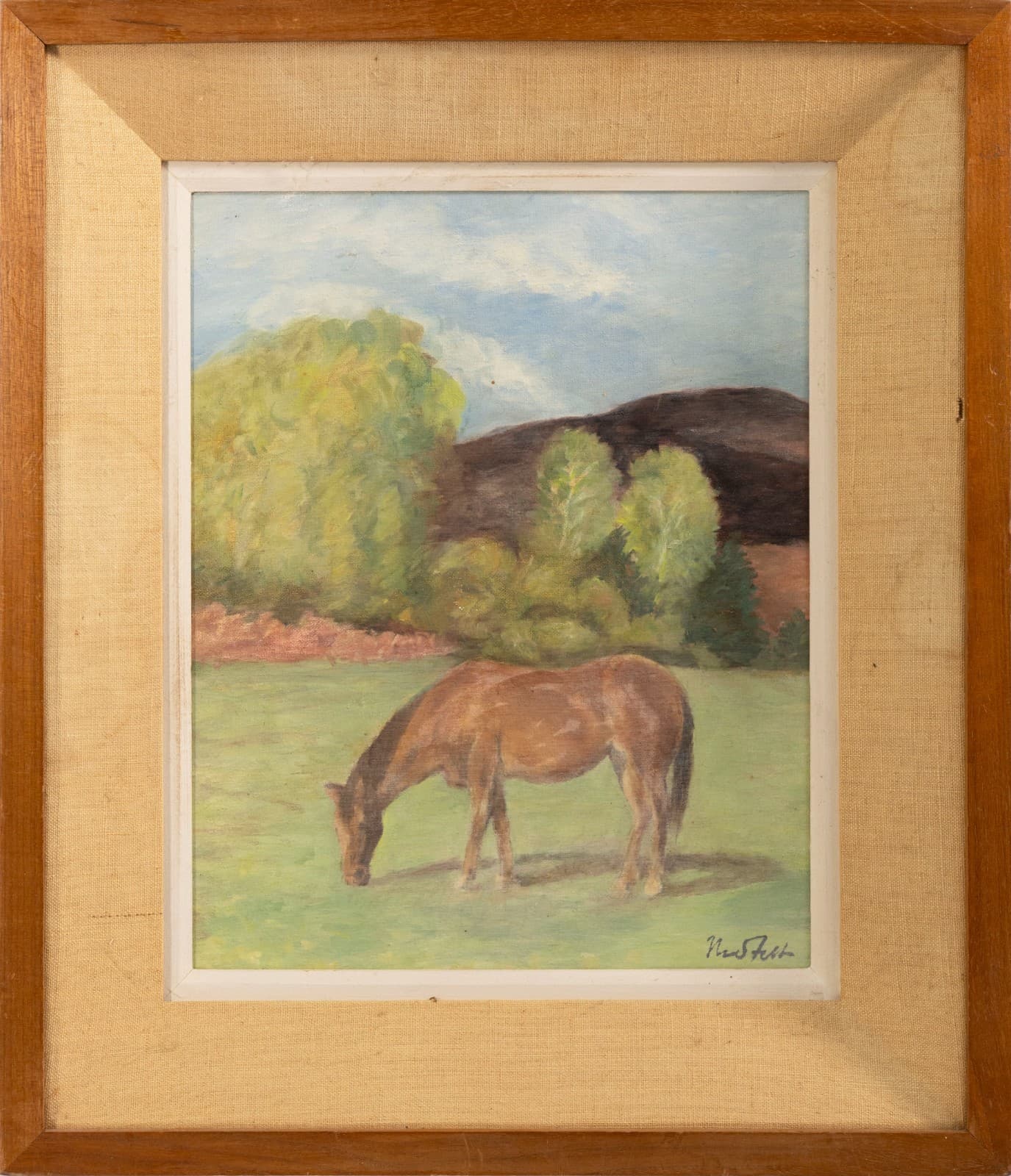 Bror Julius Olsson Nordfeldt (1878-1955) Untitled (Horse) Signed Oil on Board