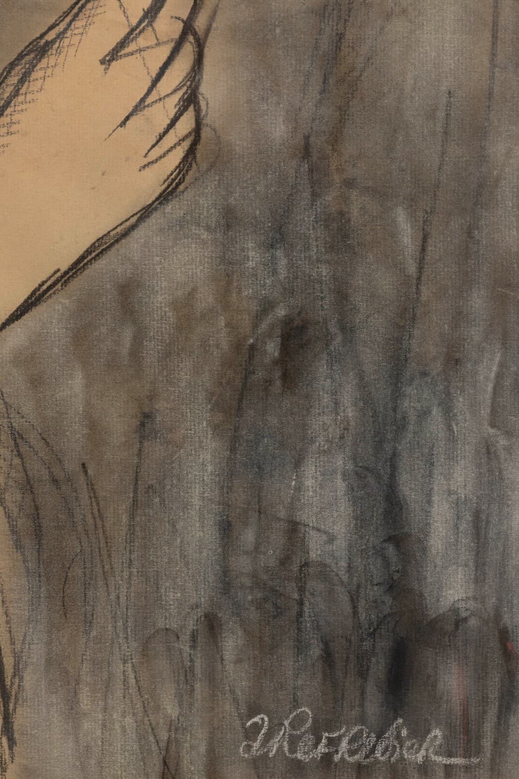 Anton Refregier (1905-1979) Dreaming Signed Charcoal Drawing Mid-Century Modern - Thumbnail 5