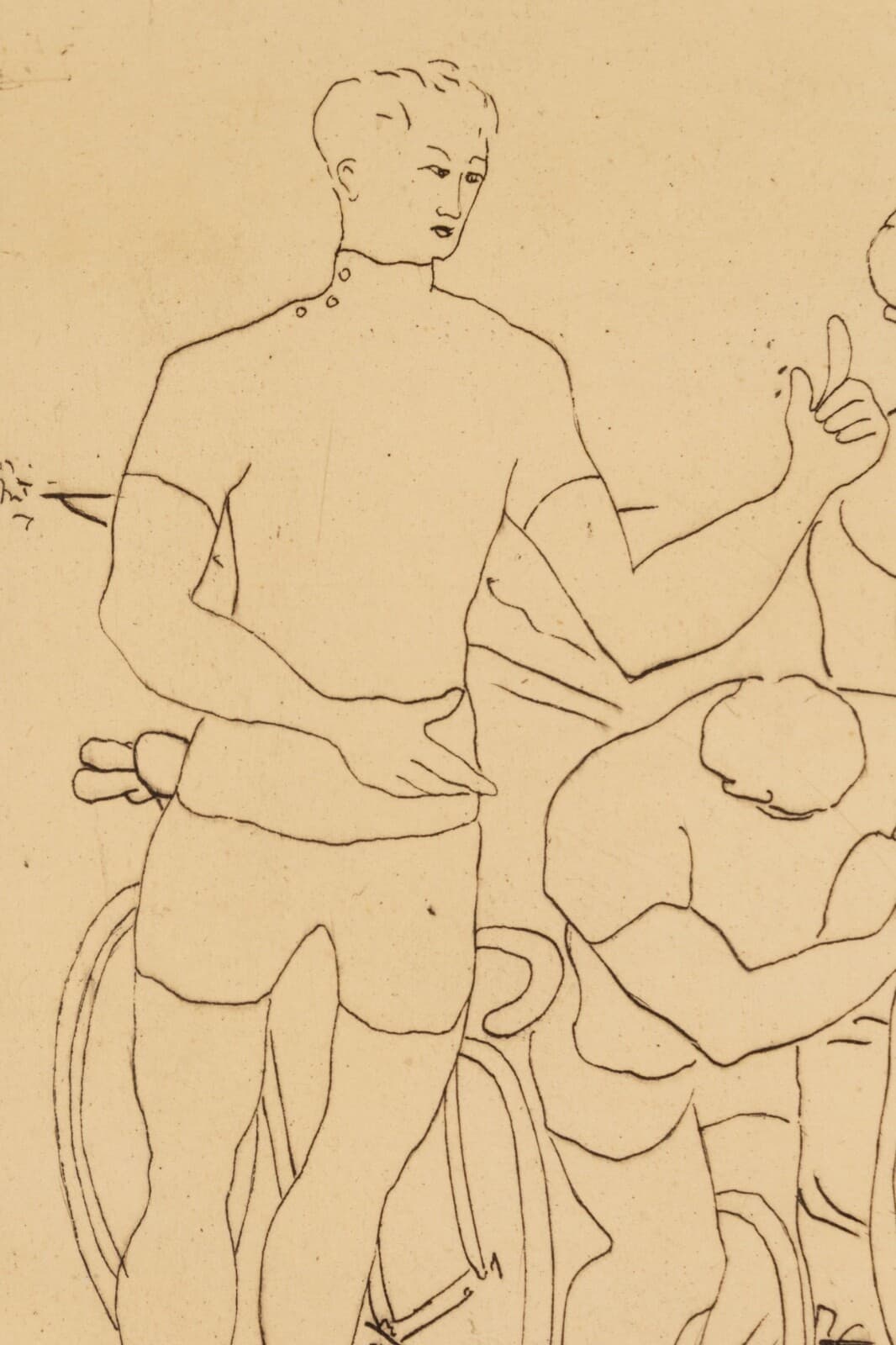 August Mosca Le Demarre Signed Modern Figurative Etching on Paper 53/110 Framed - Thumbnail 4