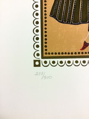 Mid Century Modern Deco Unframed Calyph's Favorite Erte Signed Lithograph - Thumbnail 2
